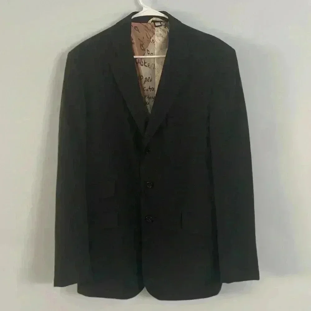 Just Cavalli Men's Black Three Buttons Blazer Sport Coat US 46 IT 56